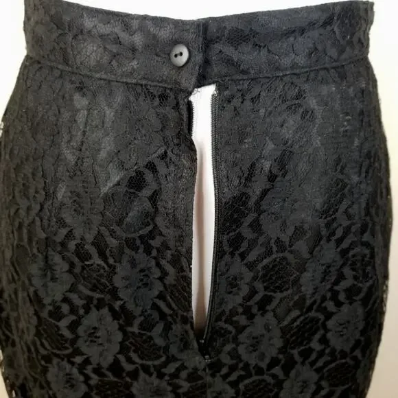 VTG 80s Gunne Sax Black Lace Jacket Skirt Suit M Whimsigoth Vamp Retro Pinup